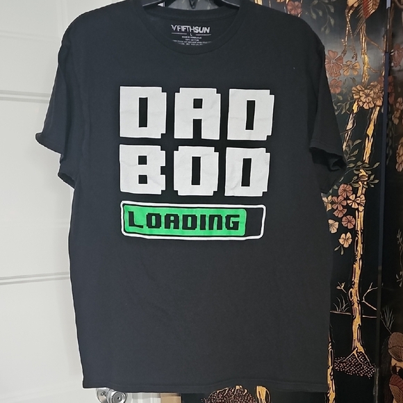 Fifth Sun Black and White Dad Bod Loading Tee - Picture 1 of 1